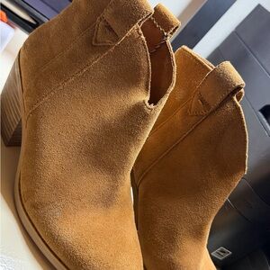 Toms Camel Suede Ankle Booties